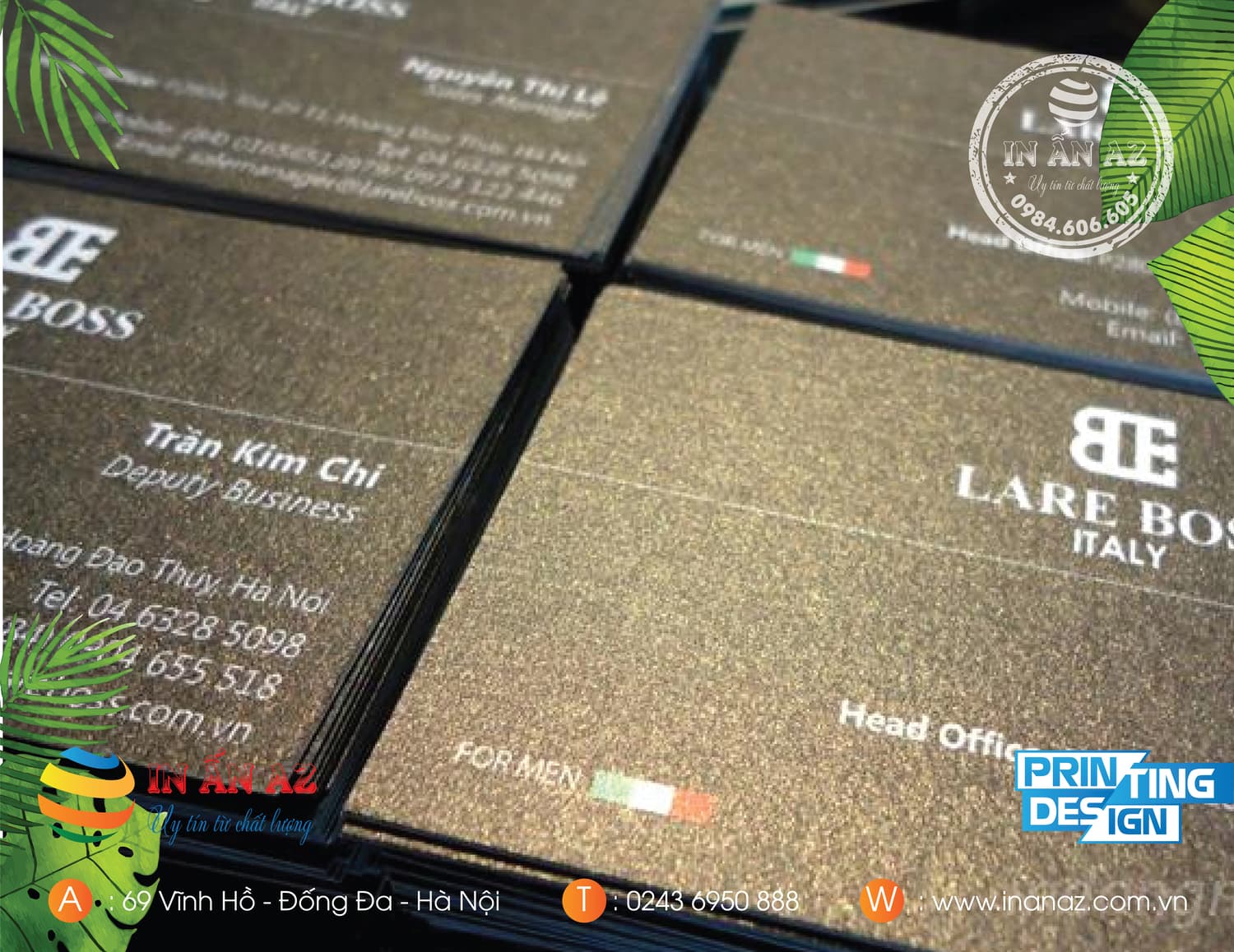 Mẫu card visit của khách hàng Trần Kim Chi in trên giấy mỹ thuật