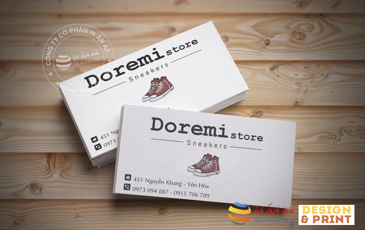 Mẫu card visit của Doremi Store in tại In ấn AZ