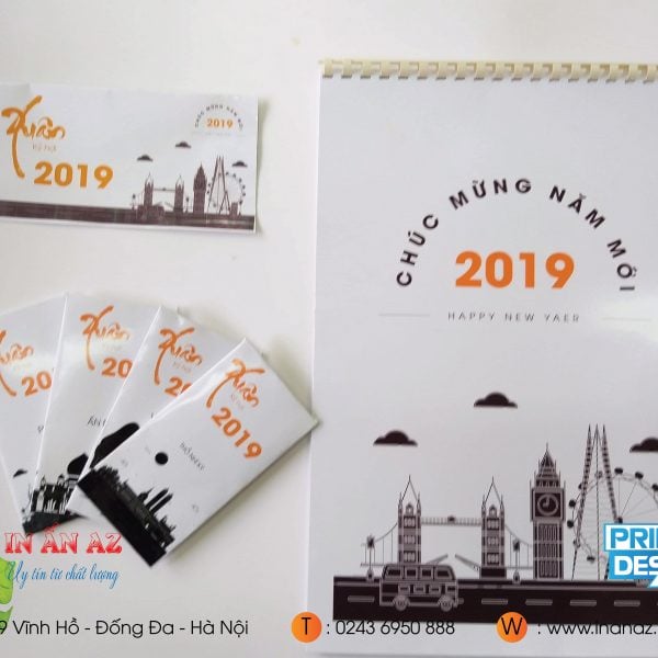 Mẫu lịch tết và lì xì năm 2019