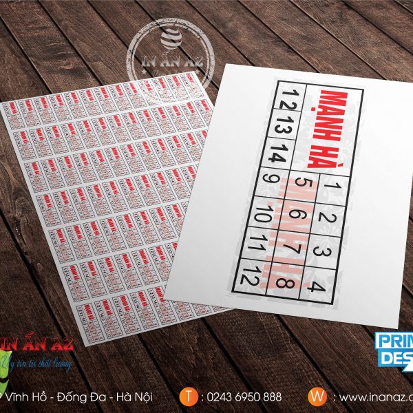 Mẫu tem bảo hành đơn vị Mạnh Hà