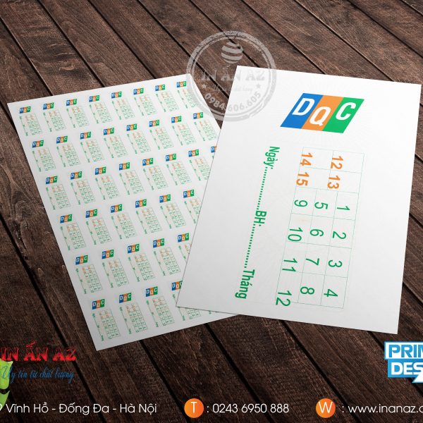 Tem 20 Mẫu tem của đơn vị DQC