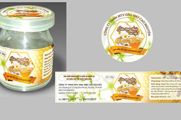 Mẫu tem nhãn sản phẩm Sữa ong chúa Queen Bee
