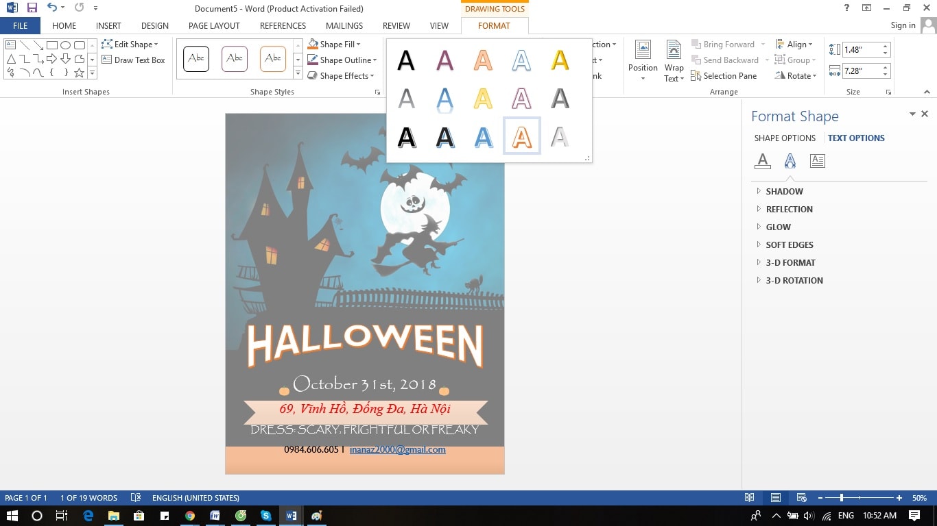 Tạo hiệu ứng nội dung trên tờ rơi