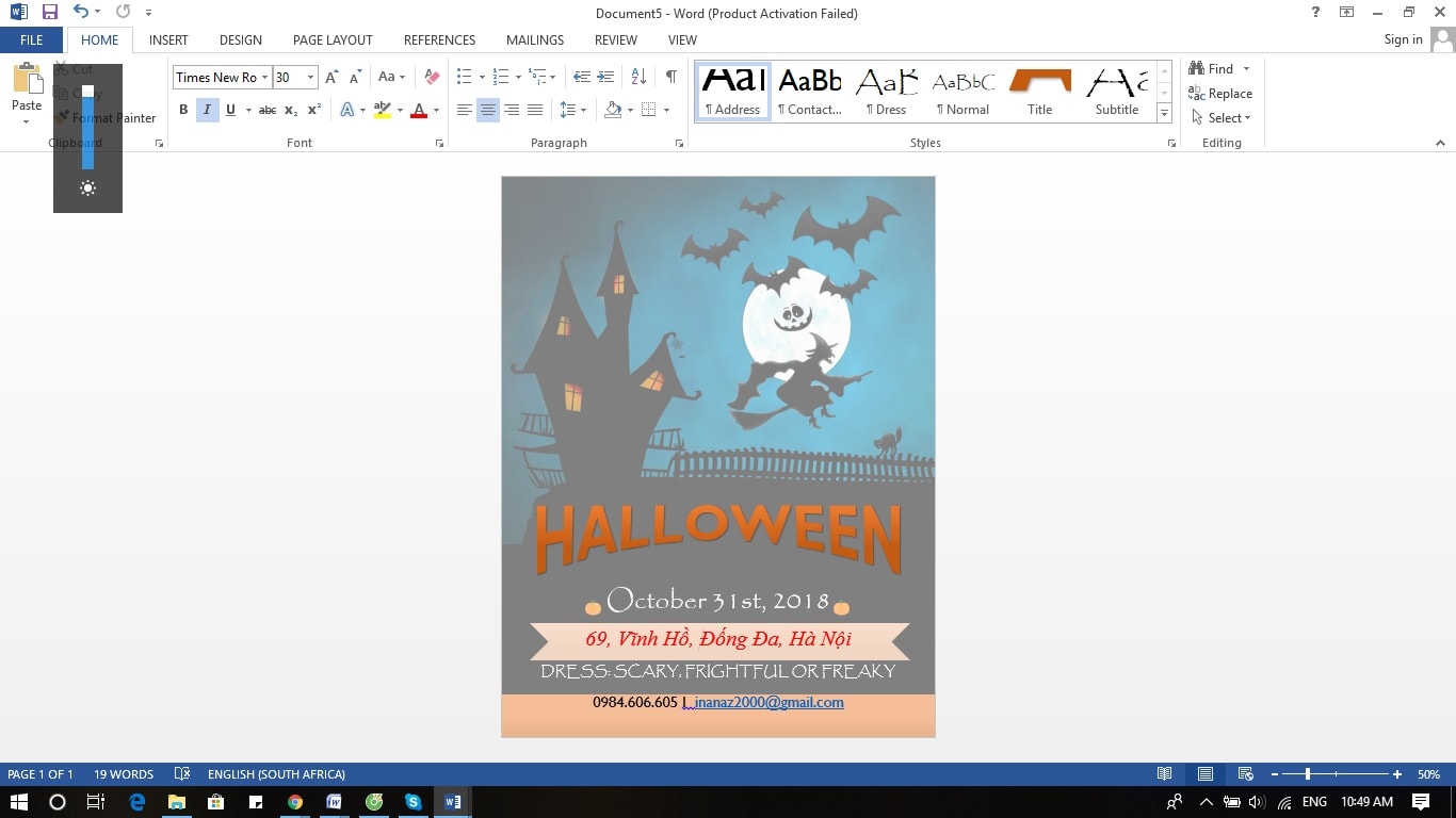 Mẫu tờ rơi đã được thay đổi thông tin