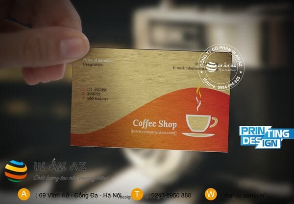 Mẫu card visit nhà hàng Coffee shop