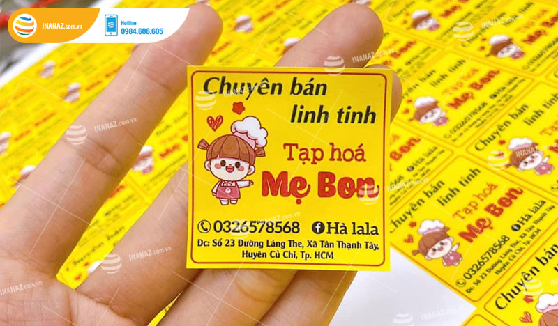 Sticker dán sản phẩm tạp hoá Mẹ Bon