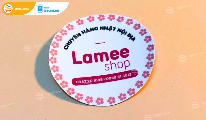 Mẫu sticker dán sản phẩm cửa hàng Lamee Shop