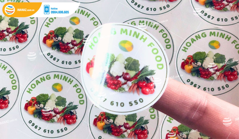 In sticker dán cửa hàng Hoang Minh Food
