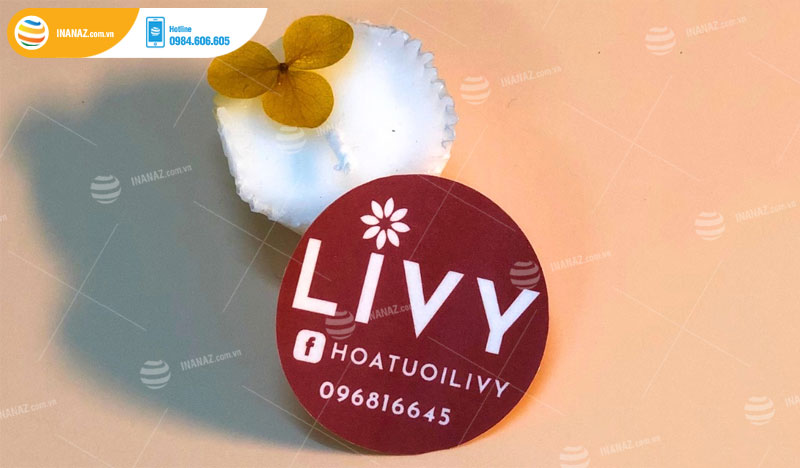 Mẫu sticker dán shop hoa tươi Livy