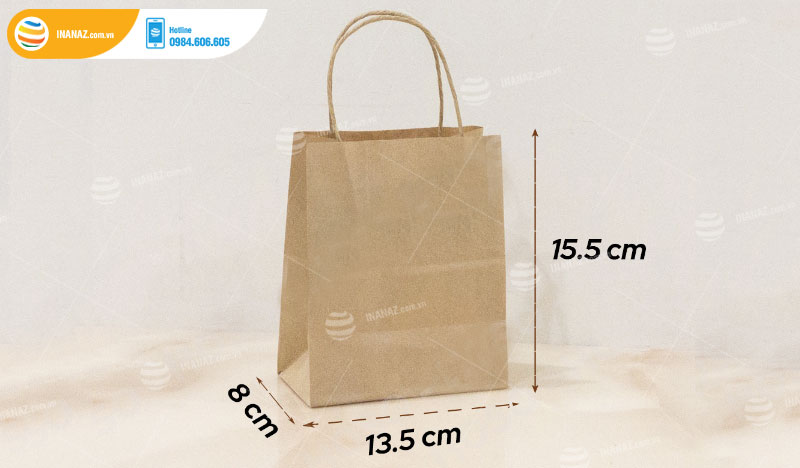 Kích thước túi giấy đựng thức ăn thông dụng