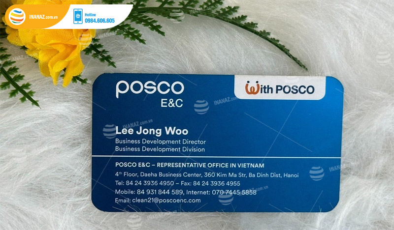 Mẫu name card đẹp cho công ty Posco