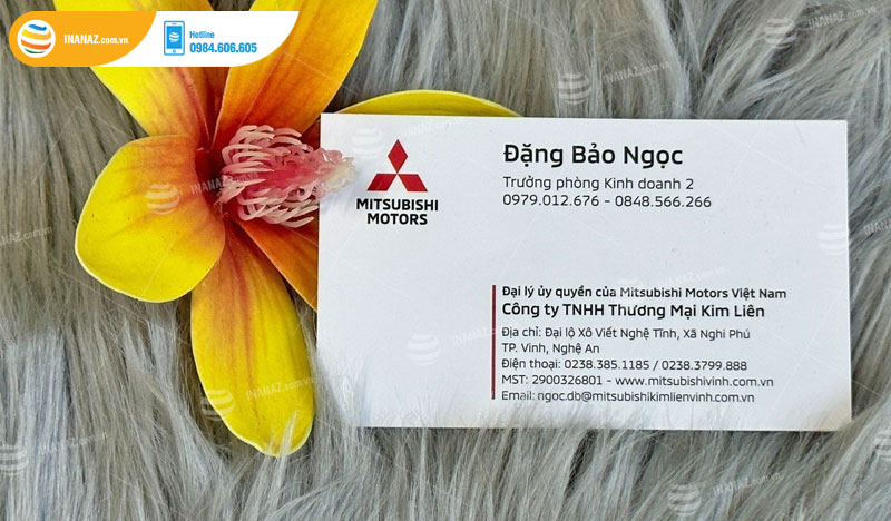 Mẫu card visit cho nhân viên kinh doanh Đặng Bảo Ngọc thuộc công ty TNHH Thương Mại Kim Liên
