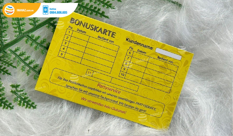 Mẫu card giấy art cửa hàng Bonuskarte