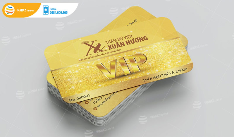 Mẫu thẻ nhựa cho thành viên vip tại Thẩm mỹ viện Xuân Hương