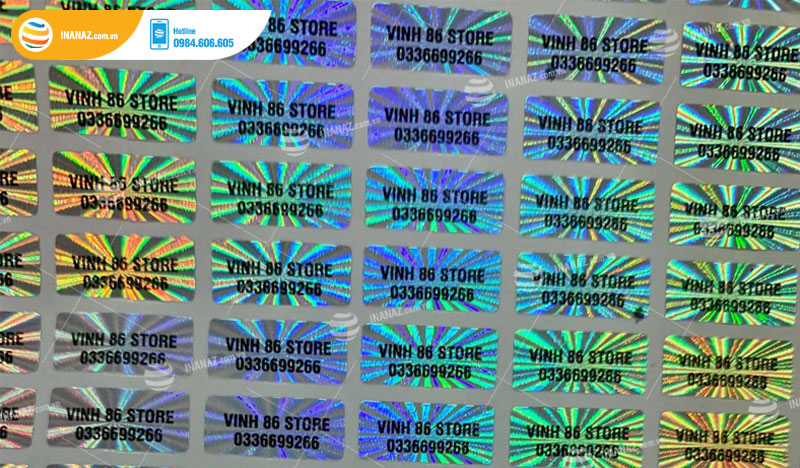 Mẫu tem hologram cho cửa hàng Vĩnh 85 Store