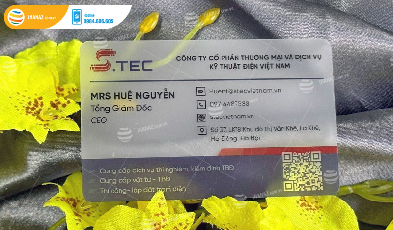 Mẫu thẻ nhựa cá nhân Tổng giám đốc công ty Cổ phần Thương Mại và Dịch vụ Kỹ thuật Điện Việt Nam