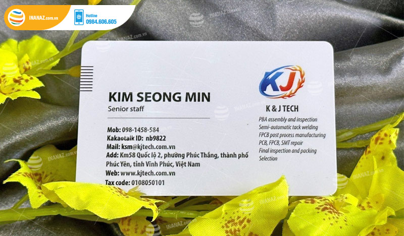 Mẫu name card nhựa Kim Seong Min