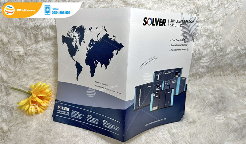 Mẫu tờ rơi gấp 2 Công ty Solver