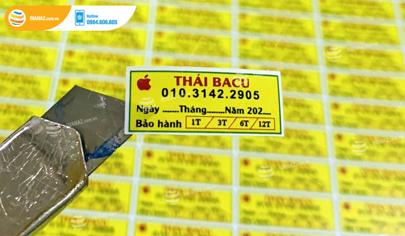 Tem bảo hành cửa hàng Thái Bacu