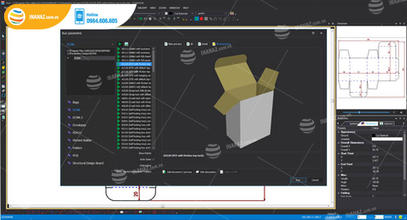 Phần mềm thiết kế hộp giấy Kasemake