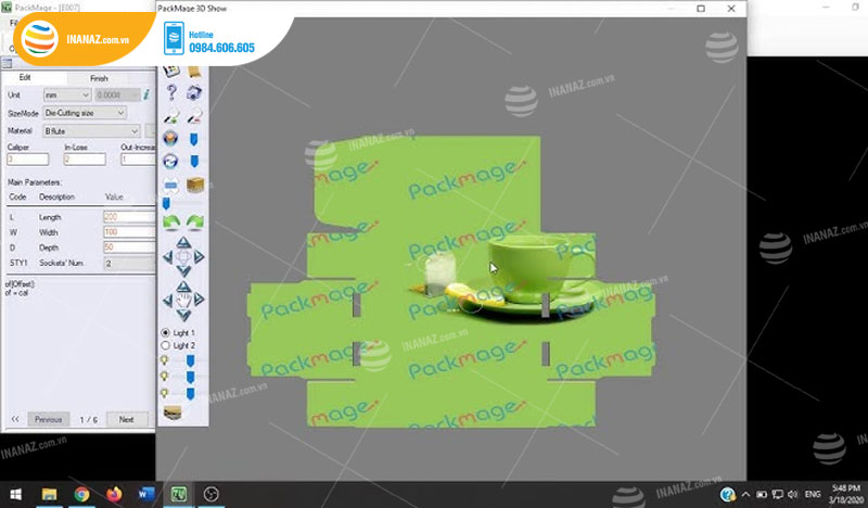 Phần mềm thiết kế hộp giấy Packmage