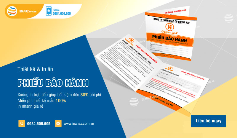 Dịch vụ in phiếu bảo hành, thẻ bảo hành giá rẻ theo yêu cầu tại Hà Nội