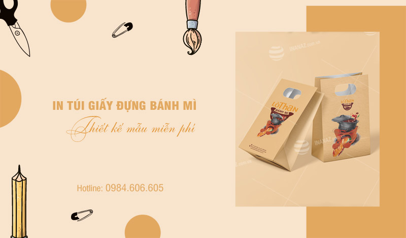 In túi giấy đựng bánh mì, in bao bánh mì giá rẻ theo yêu cầu tại Hà Nội