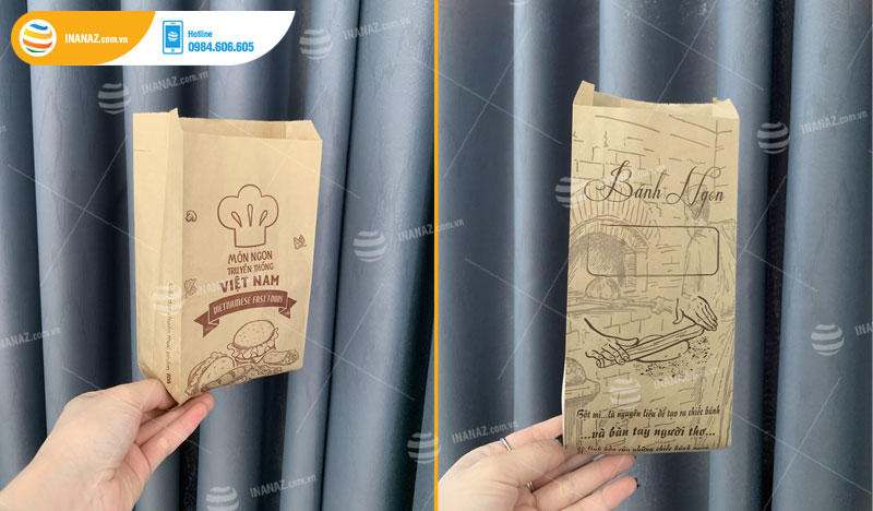 Mẫu túi giấy đựng bánh ngọt bằng giấy kraft thân thiện với môi trường