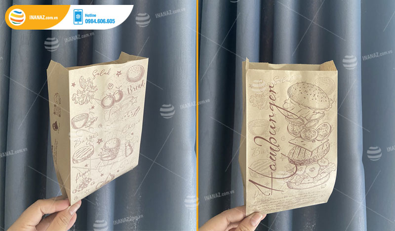 Mẫu túi giấy đựng bánh mì ngọt do In ấn AZ thiết kế và in ấn