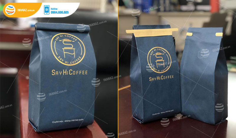Mẫu túi giấy đựng cà phê cho cửa hàng Say Hi Coffee