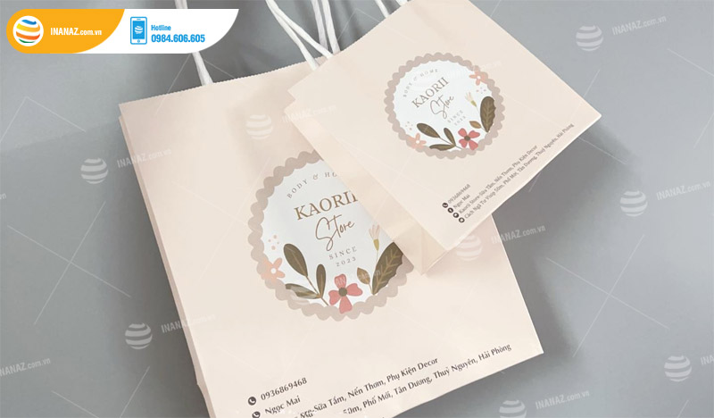 Mẫu túi giấy đựng mỹ phẩm cửa hàng KAORII STORE