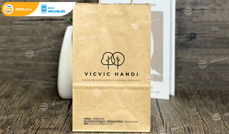 Mẫu túi giấy kraft shop VICVIC HANDI