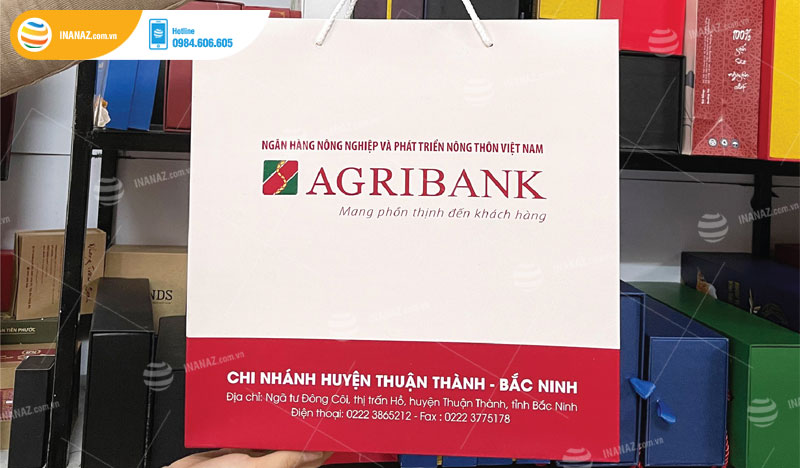 Mẫu túi giấy in logo ngân hàng AGRIBANK