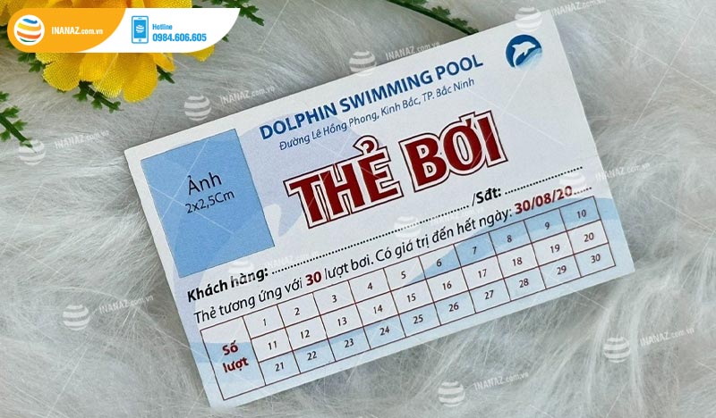 Mẫu phiếu bảo hành thẻ bơi DOLPHIN SWIMMING POOL