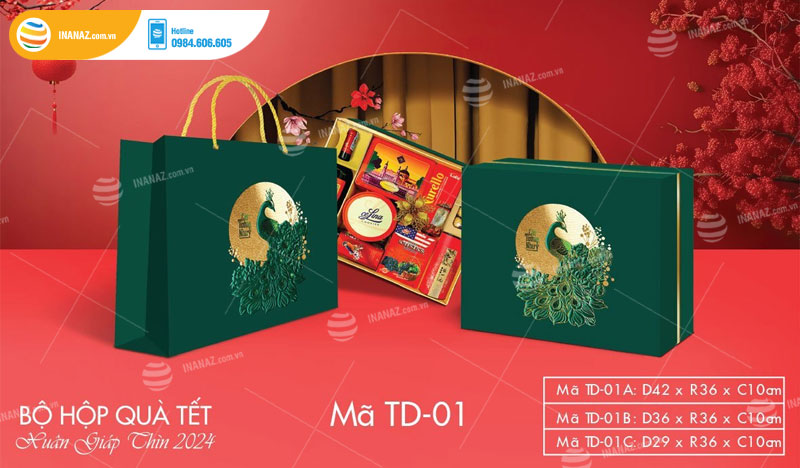 Mẫu bộ hộp đựng quà Tết có sẵn mã TD 01