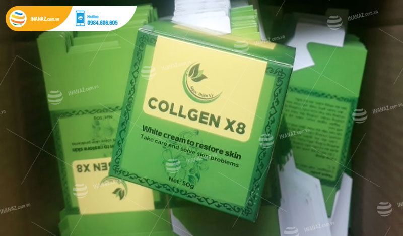 Mẫu hộp giấy đựng mỹ phẩm Collgen X8