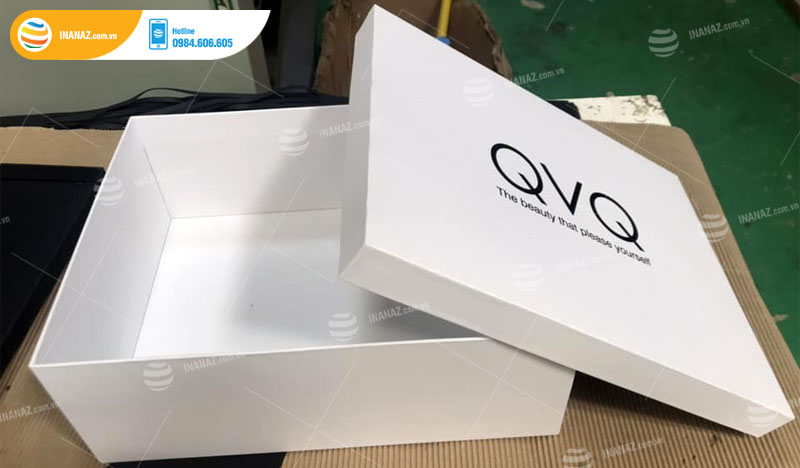 Thiết kế in ấn hộp giấy đựng quần áo thương hiệu QVQ