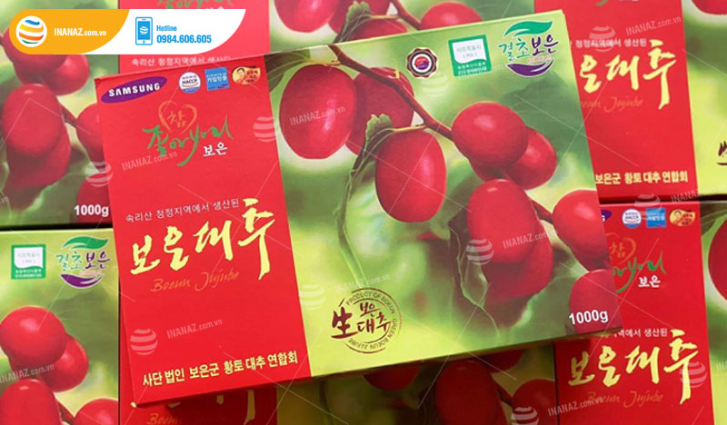 In vỏ hộp giấy đựng hoa quả táo đỏ