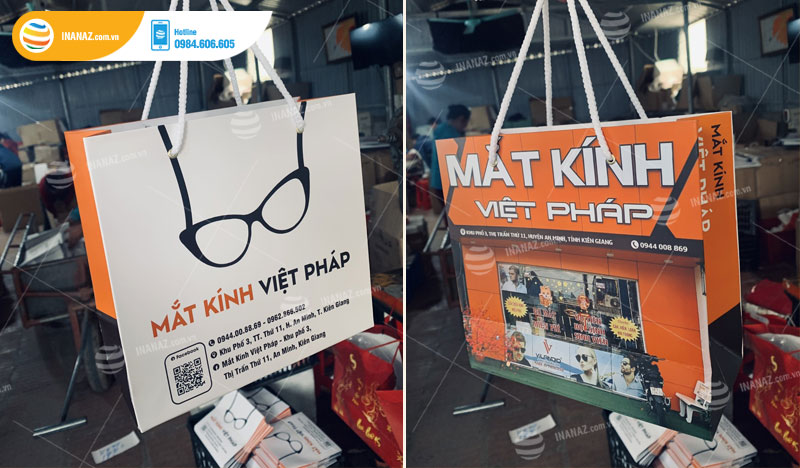 Mẫu túi giấy đựng kính mắt Việt Pháp