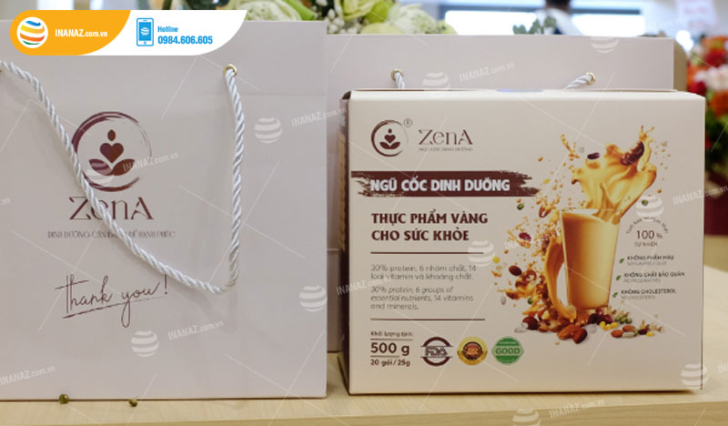 Mẫu hộp giấy đựng ngũ cốc dinh dưỡng ZenA