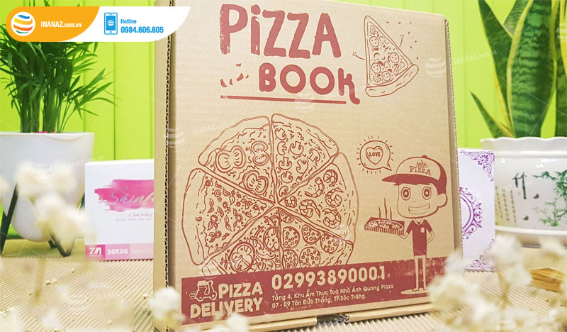 Mẫu hộp giấy đựng pizza Book