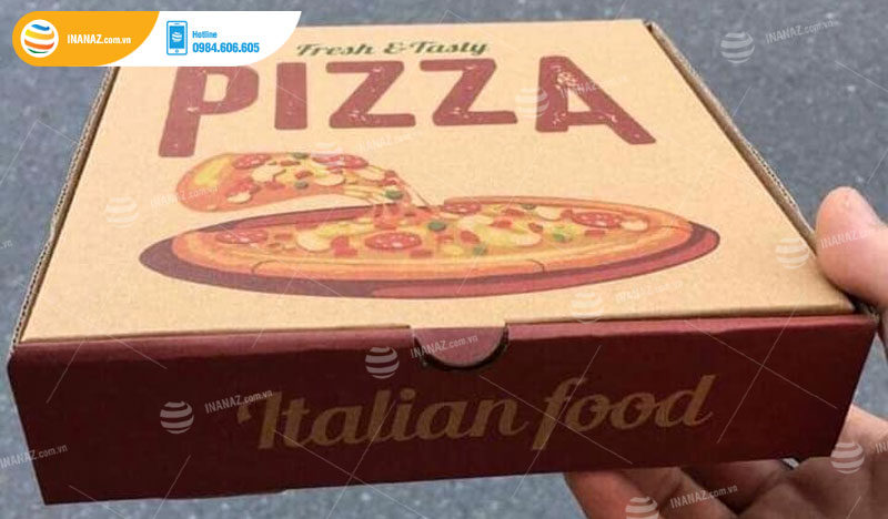 In hộp giấy đựng pizza giá rẻ theo yêu cầu