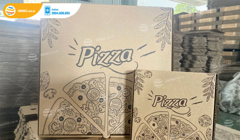 Mẫu hộp giấy đựng pizza được in bằng giấy carton