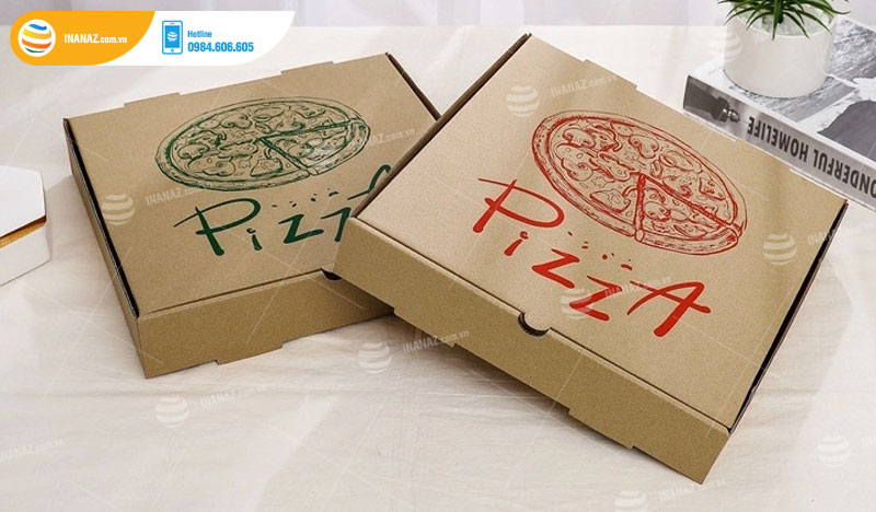 Mẫu hộp giấy kraft đựng pizza