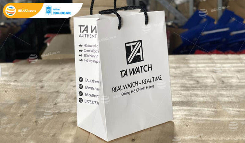 Mẫu túi giấy đựng đồng hồ TA WATCH