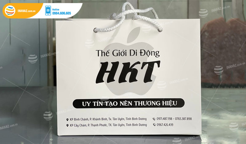 Mẫu túi giấy đựng đồng hồ thông minh cửa hàng HKT