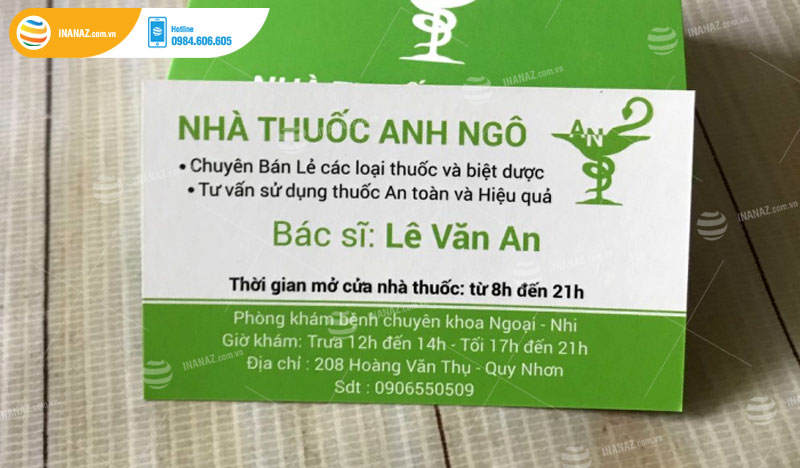 Mẫu card visit nhà thuốc Anh Ngô