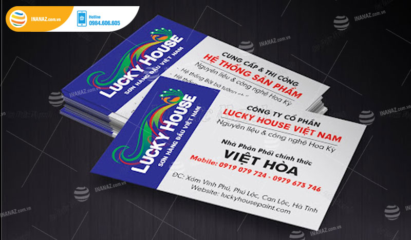 Mẫu card visit sơn nước Công ty cổ phần Lucky House Việt Nam