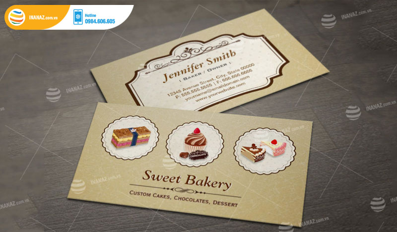 Mẫu card visit tiệm bánh Sweet Bakery