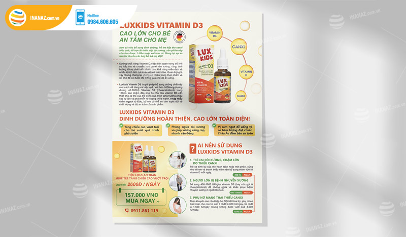 Mẫu tờ rơi quảng cáo thực phẩm chức năng Vitamin D3